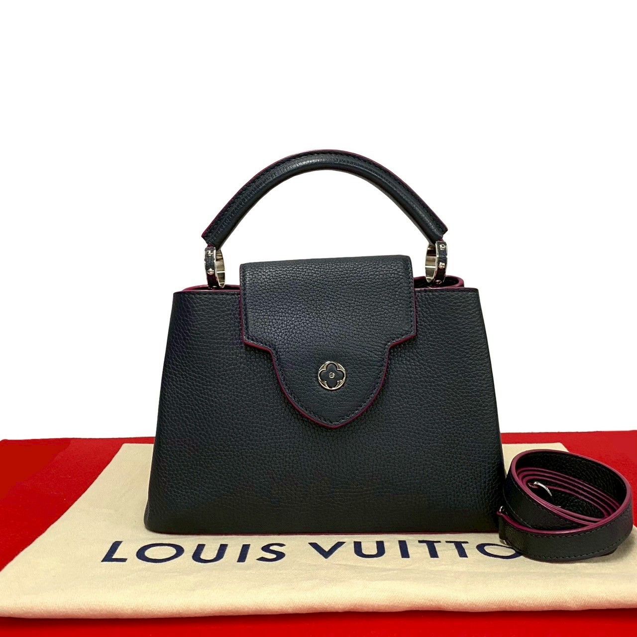 Louis Vuitton Louis Vuitton Capucines Bb Taurillon 2Way Bag Leather Shoulder Bag in Blue, Women's