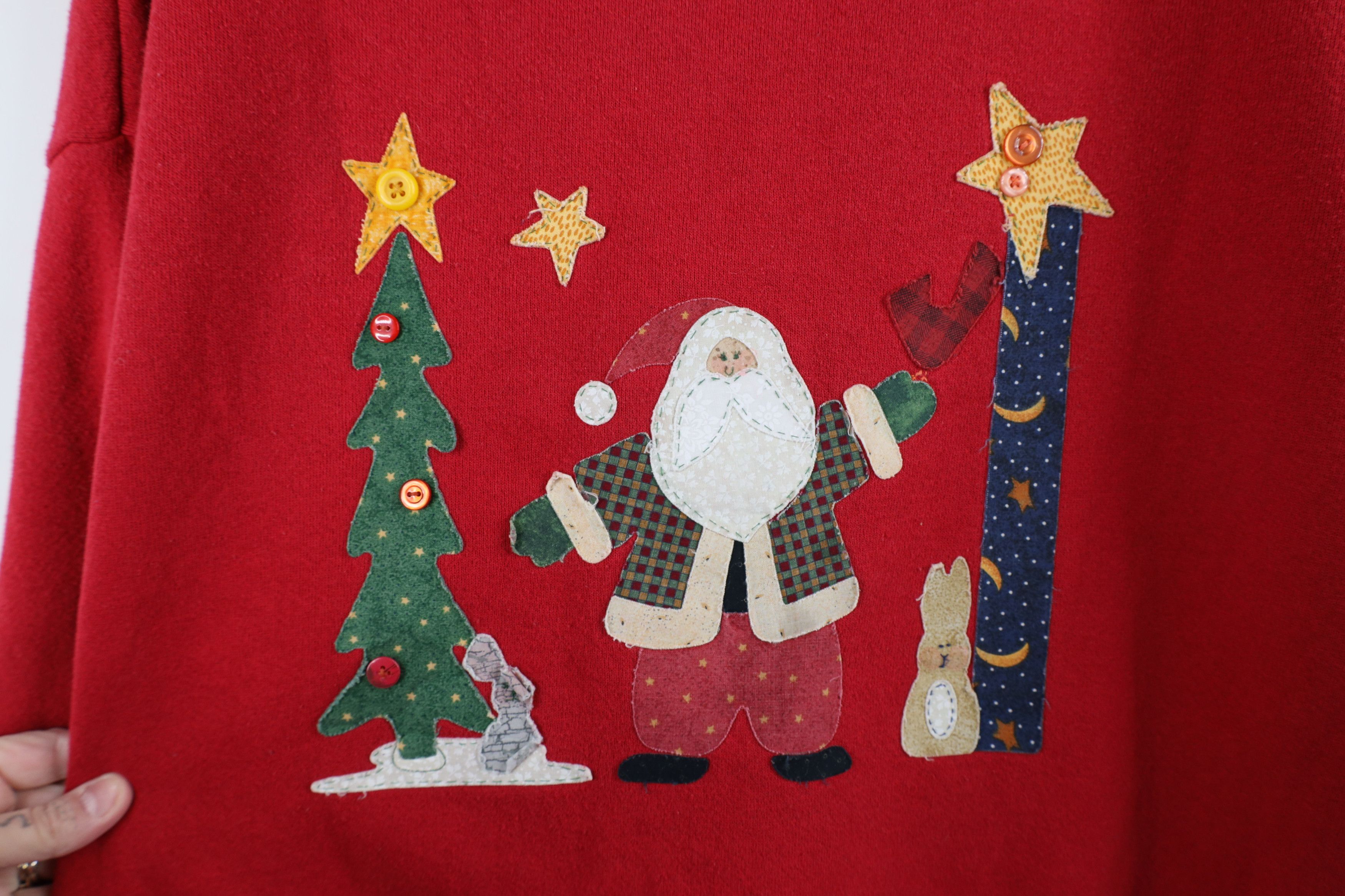 Vintage Vintage 90s Streetwear Christmas Santa Claus Sweatshirt USA Size 3XL / US 20-22 - 7 Thumbnail
