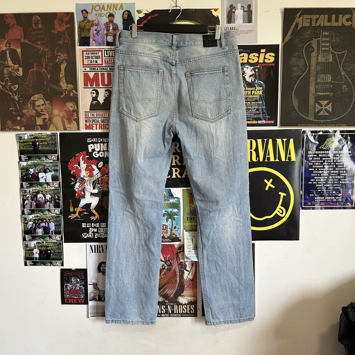 Vintage Vintage Örjan Andersson Blue Washed Distressed Denim Size US 35 - 8 Thumbnail