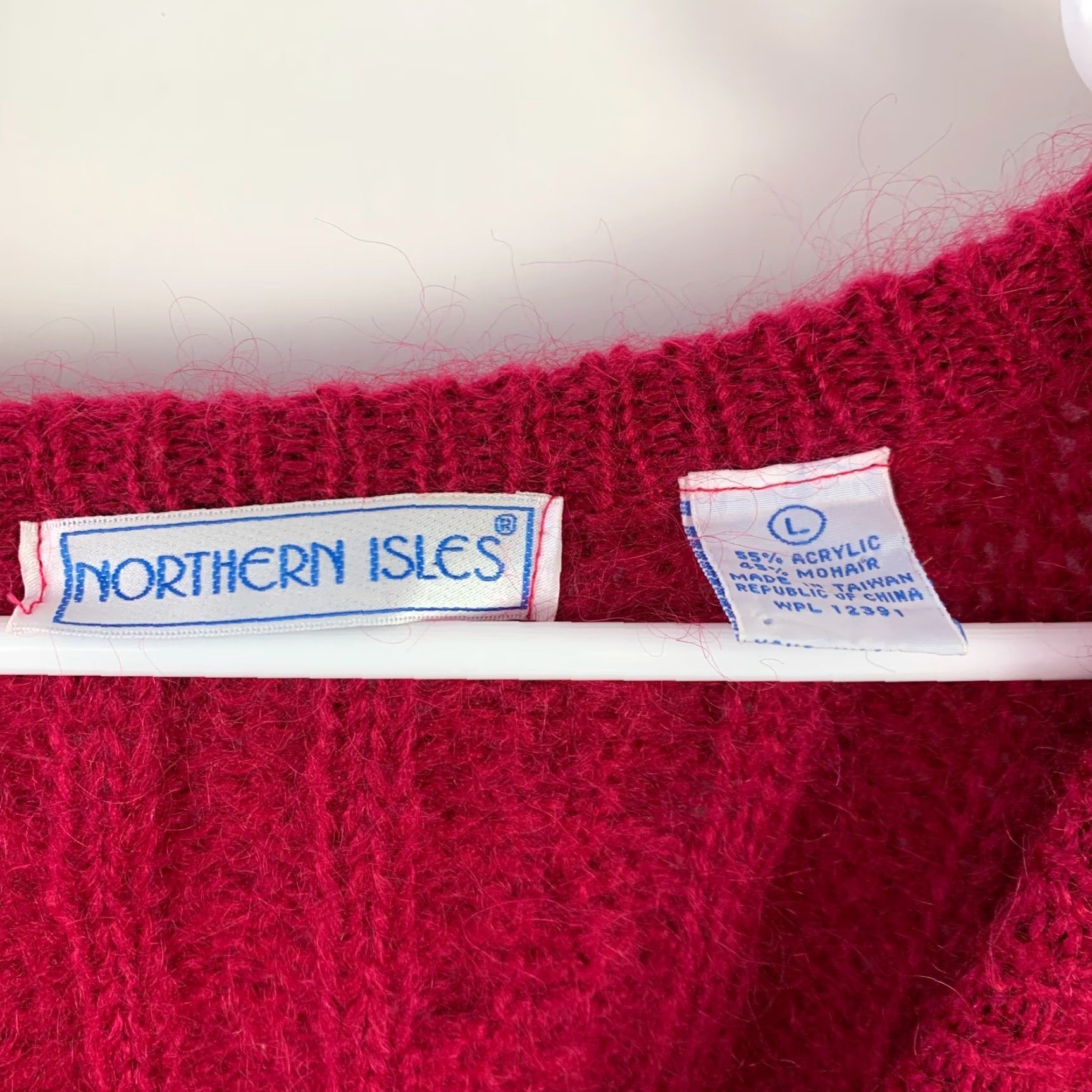 Vintage VINTAGE Northern Isles Sweater Shirt Womens Large Pink Mohair Blend V-Neck Oversized Pullover Size L / US 10 / IT 46 - 5 Thumbnail