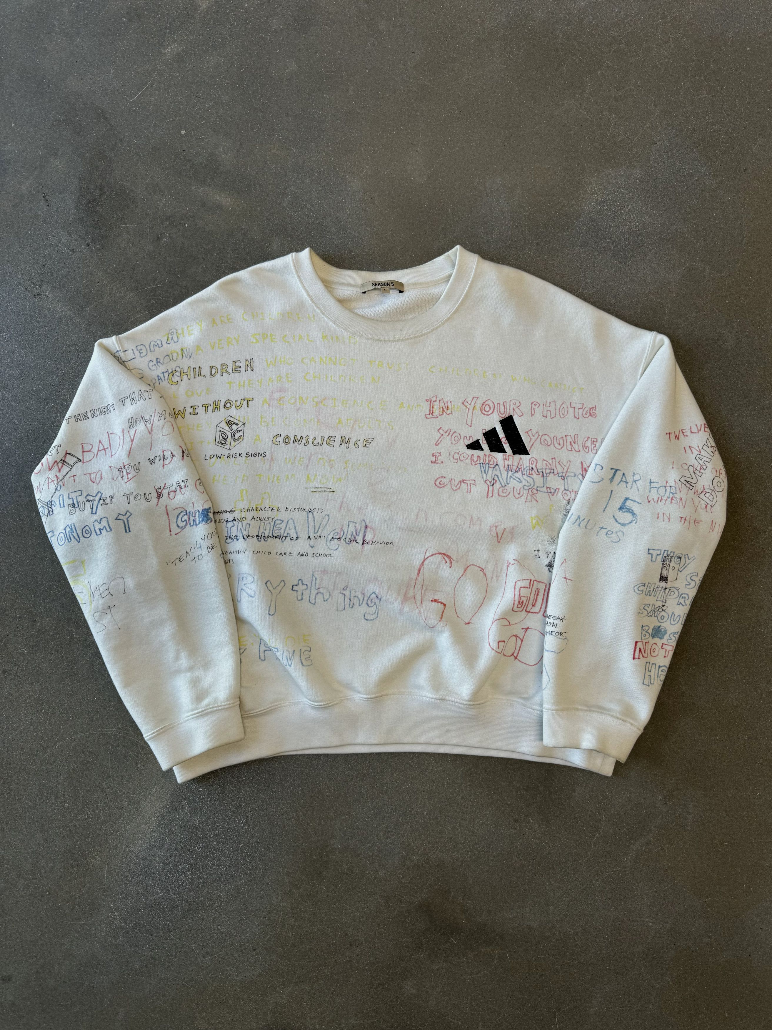 Kanye West  Yeezy Yeezy Season 5 Handwriting Crewneck by Henri Alexander  (ERD) | Grailed