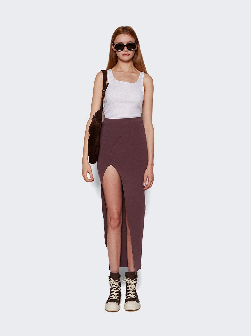 Rick Owens o1mle0426 Theresa Skirt Amethyst in Brown Size 32" / US 10 / IT 46 - 2 Thumbnail