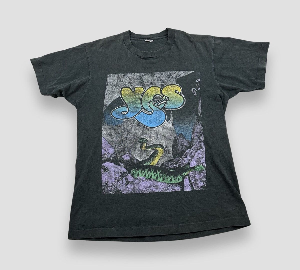 image of Yes Vintage 90's Band Tee in Black, Men's (Size Large)