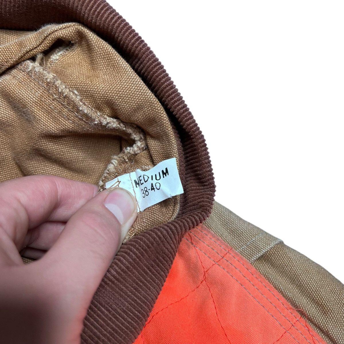 Carhartt × Vintage Vintage 1990s Carhartt Orange Duck Hunting Chore Jacket Size US M / EU 48-50 / 2 - 3 Thumbnail