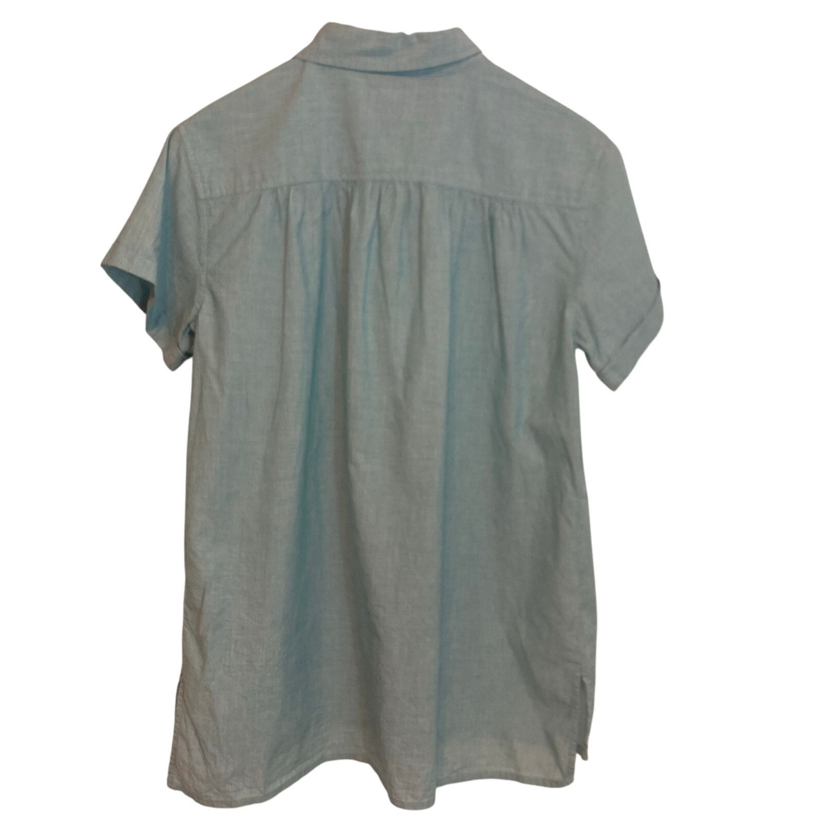 St. Johns Bay St Johns Bay Light Blue Cotton Short Sleeve Button Shirt Top Size M / US 6-8 / IT 42-44 - 2 Thumbnail