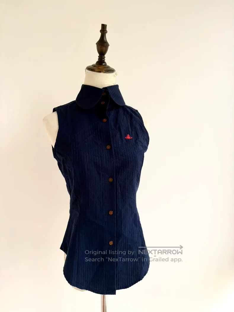 Vivienne Westwood Vivienne Westwood Vintage Blue Striped Saturn Sleeveless V Size M / US 6-8 / IT 42-44 - 2 Thumbnail
