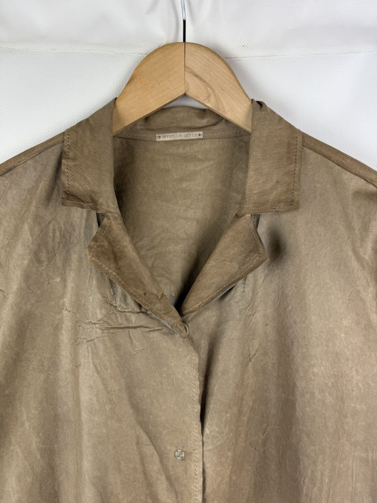 Annette Gortz Gortz Avant-Garde Lamb Leather Unlined Trench Coat Jacket Size S / US 4 / IT 40 - 6 Thumbnail