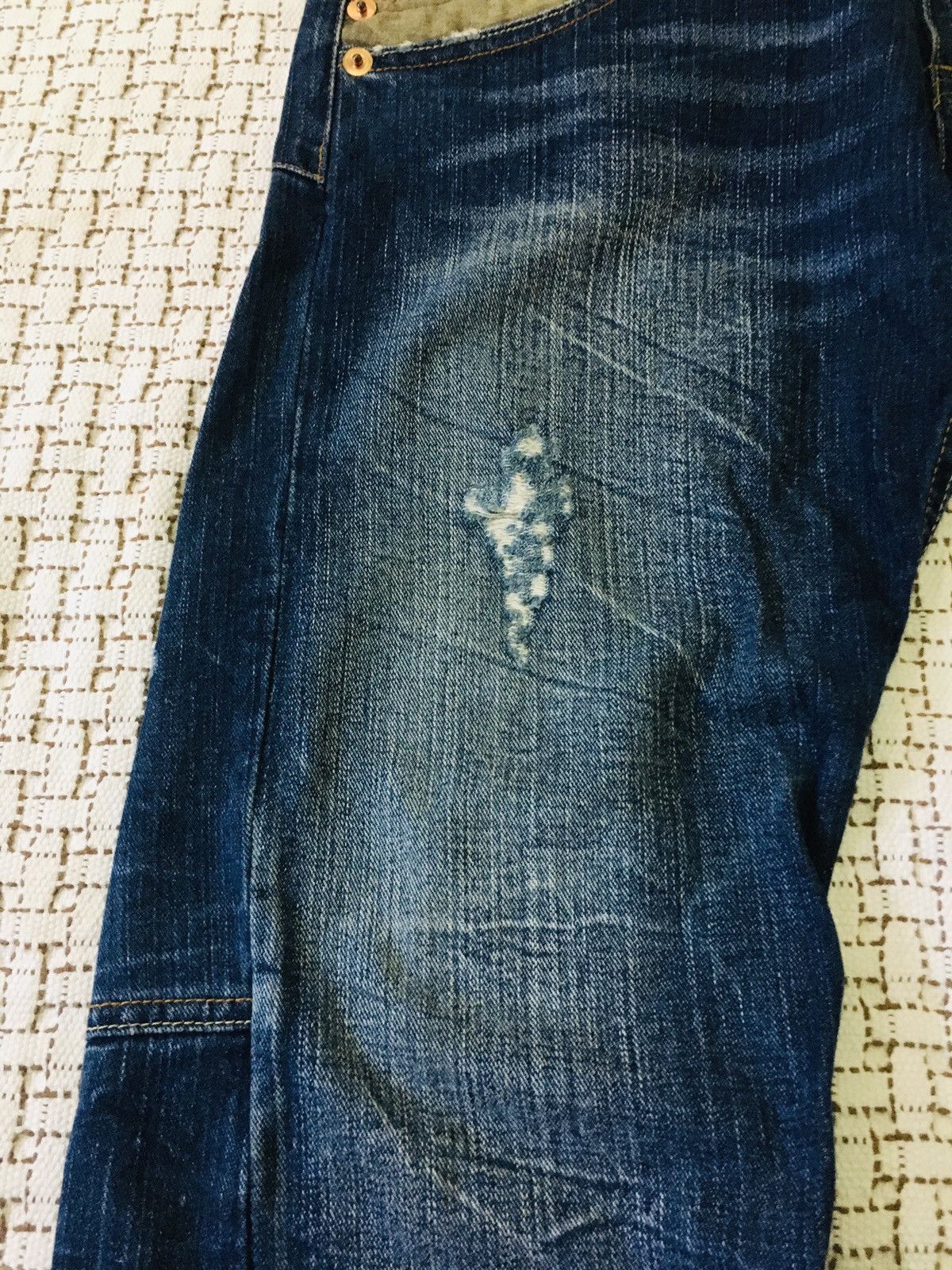 Japanese Brand × PPFM Dominate Love Rock Double Waist Handcrafted Jeans (17) Size US 32 / EU 48 - 6 Thumbnail