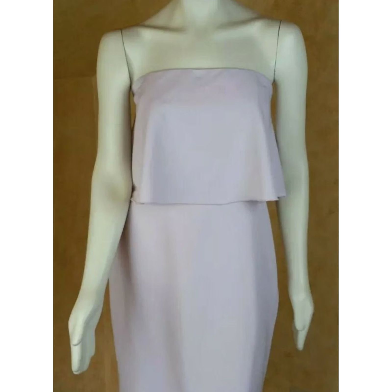 Vintage VINTAGE? Socialite Women's XL Strapless Dress Sleeveless Purple Pale Lavender Ruffle Knee Length Wedding NWOT Size XL / US 12-14 / IT 48-50 - 2 Thumbnail