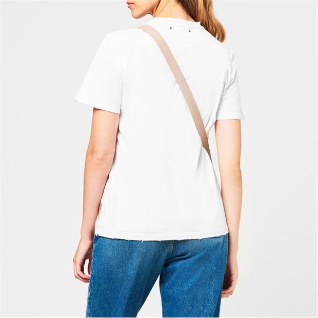 Golden Goose o1g2r1mq1024 Logo Cotton T-Shirt in White Size S / US 4 / IT 40 - 6 Thumbnail