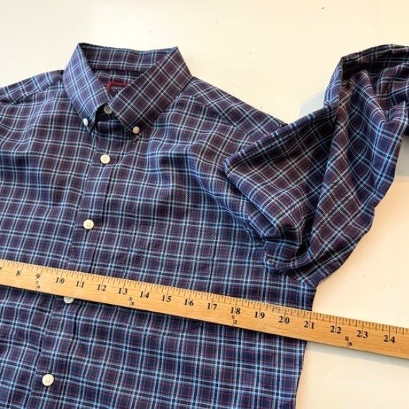 UNTUCKit UNTUCKit Shirt Navy Plaid Slim Fit 100% Polyester Button Up Mens MEDIUM Size US M / EU 48-50 / 2 - 5 Thumbnail