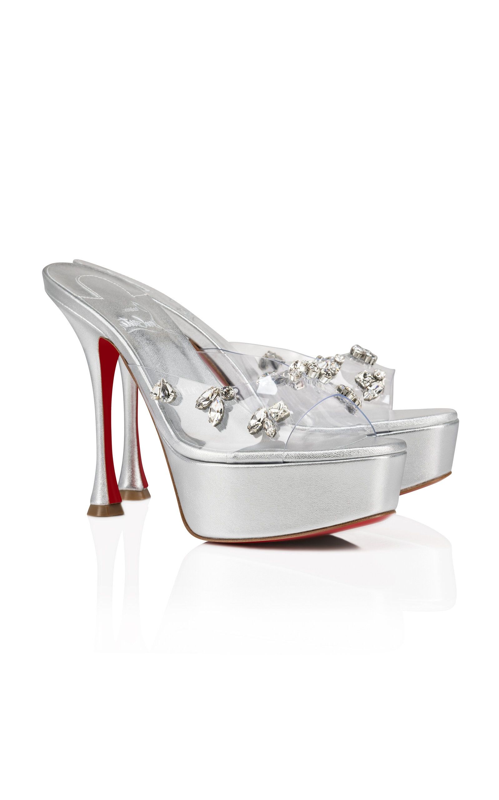 Christian Louboutin oc11z0325 Degraqueen Alta 130 Pvc in Silver Size US 8 / IT 38 - 2 Thumbnail