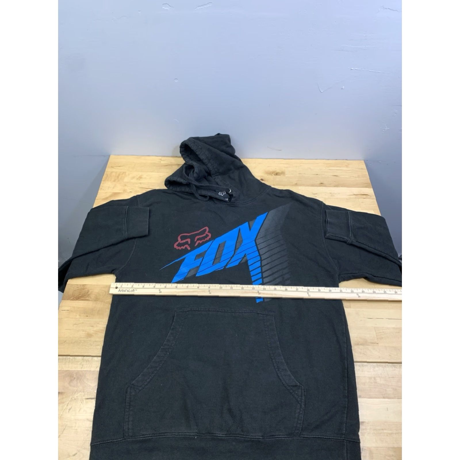 Fox Racing Fox Hoodie Mens M Black Pullover Drawstring Graphic Print Hooded Pockets Casual Y2K Racing Outdoor Sports Motorcycle Gym & Training Walking Vintage? Size US M / EU 48-50 / 2 - 5 Thumbnail