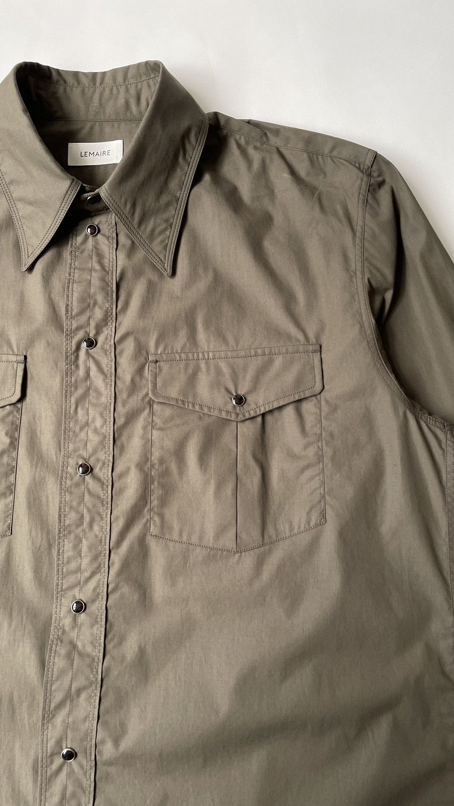 Lemaire S/S 24 ‘Espresso’ Cotton Western Shirt Size US L / EU 52-54 / 3 - 8 Thumbnail