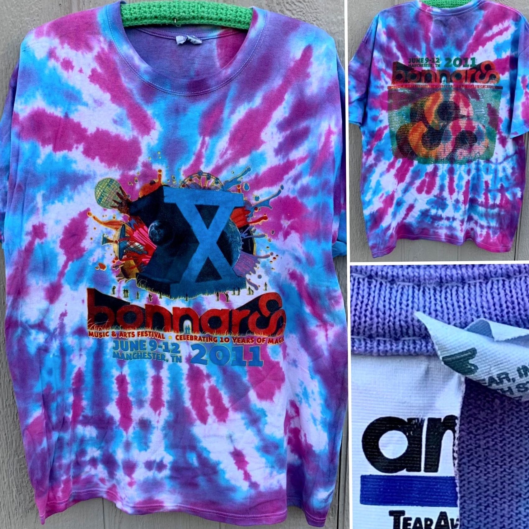 Anvil Bonnaroo Music & Arts Festival T-Shirt 2011 2XL Multicolor Short Sleeve Crew Neck Anvil Gel?? Size US XXL / EU 58 / 5 - 6 Thumbnail