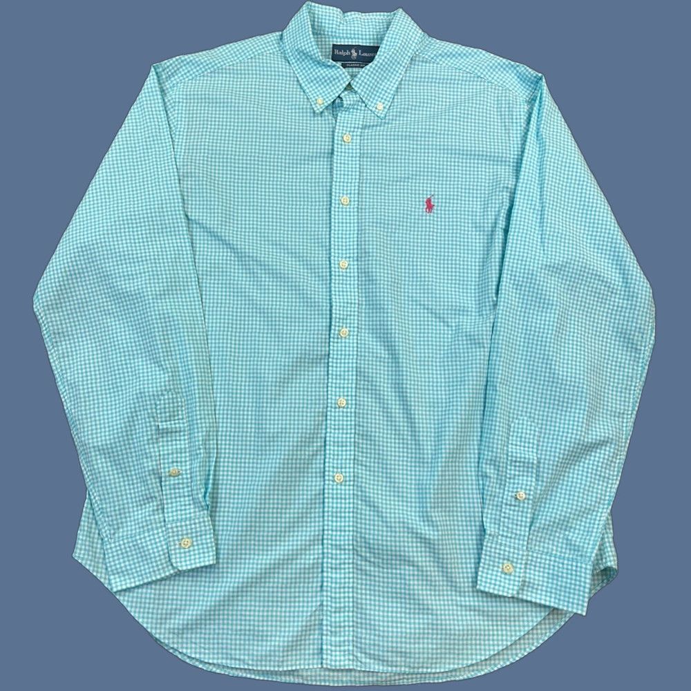 Ralph Lauren Ralph Lauren Shirt Mens XL Blue Gingham Check Classic Fit Long Sleeve Preppy Shirt Size US XL / EU 56 / 4 - 1 Thumbnail