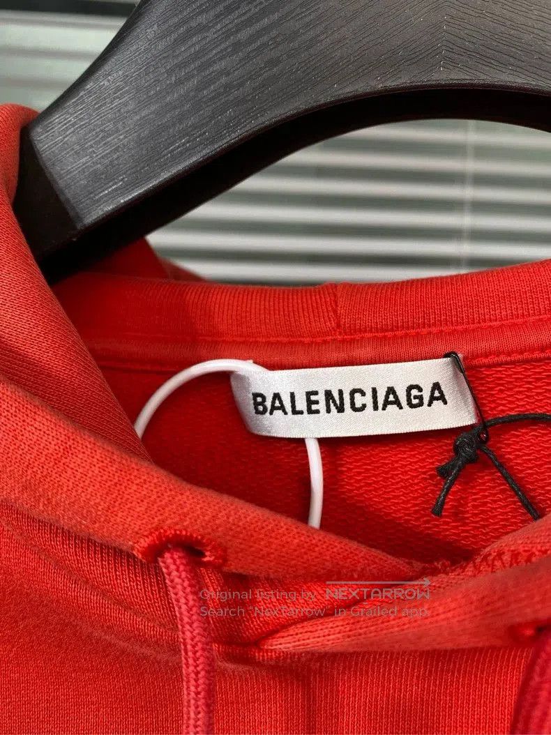 Balenciaga Balenciaga Red Logo Print Hoodie. Size US S / EU 44-46 / 1 - 5 Thumbnail