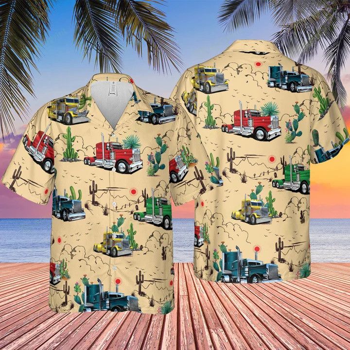 Other PETERBILT SEMI TRUCK PATTERN HAWAIIAN SHIRT Size US L / EU 52-54 / 3 - 2 Thumbnail