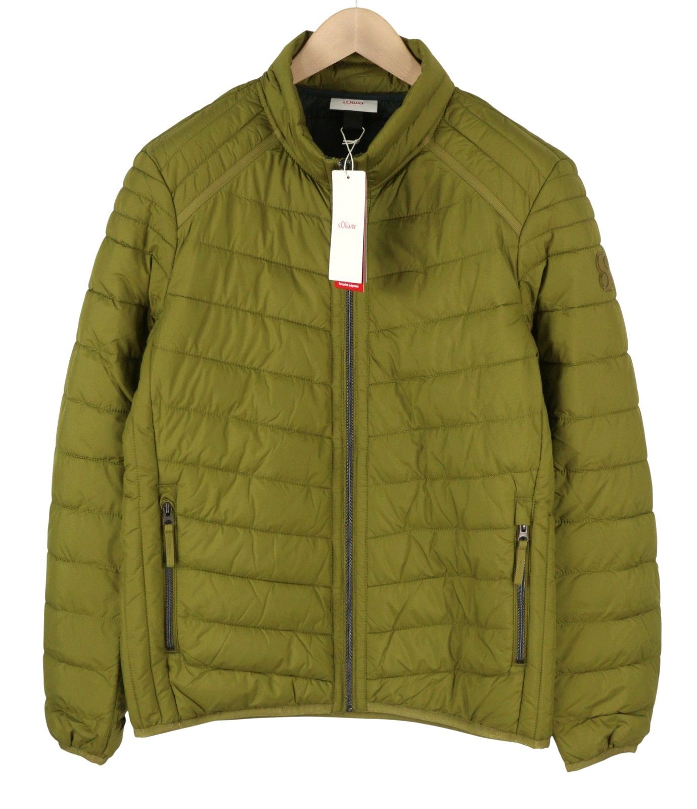 s.Oliver L Green High Neck Padded Quilted Full Zip 88004 Size US L / EU 52-54 / 3 - 1 Thumbnail
