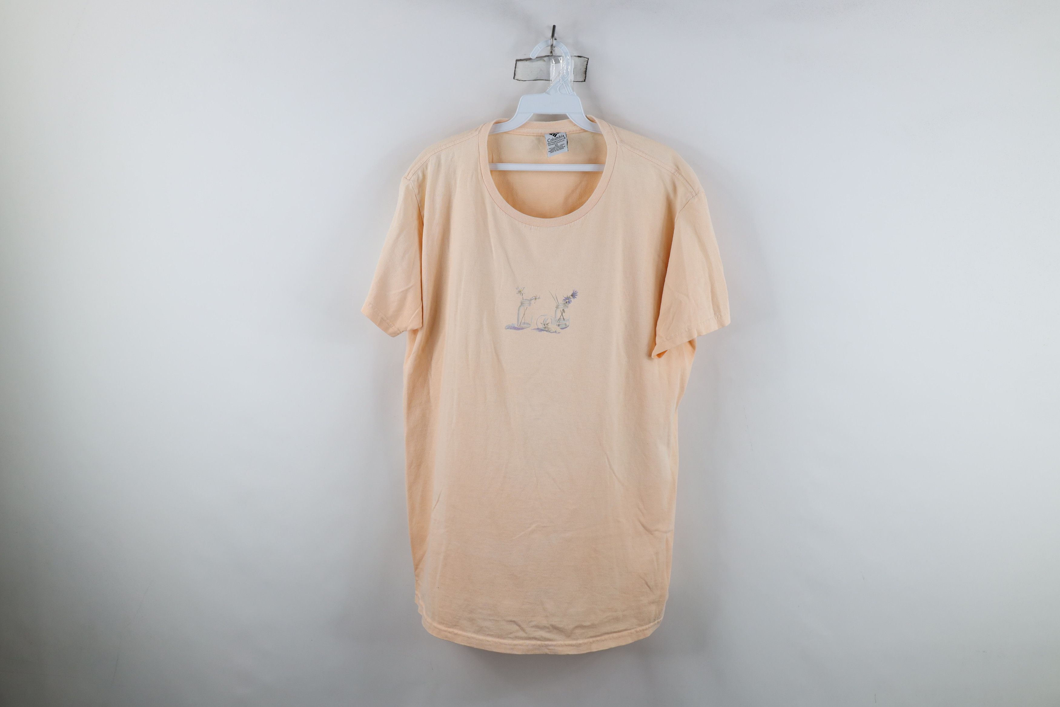 Columbia Vintage 90s Columbia Flower Mason Jar Short Sleeve T-Shirt Size US XL / EU 56 / 4 - 1 Thumbnail