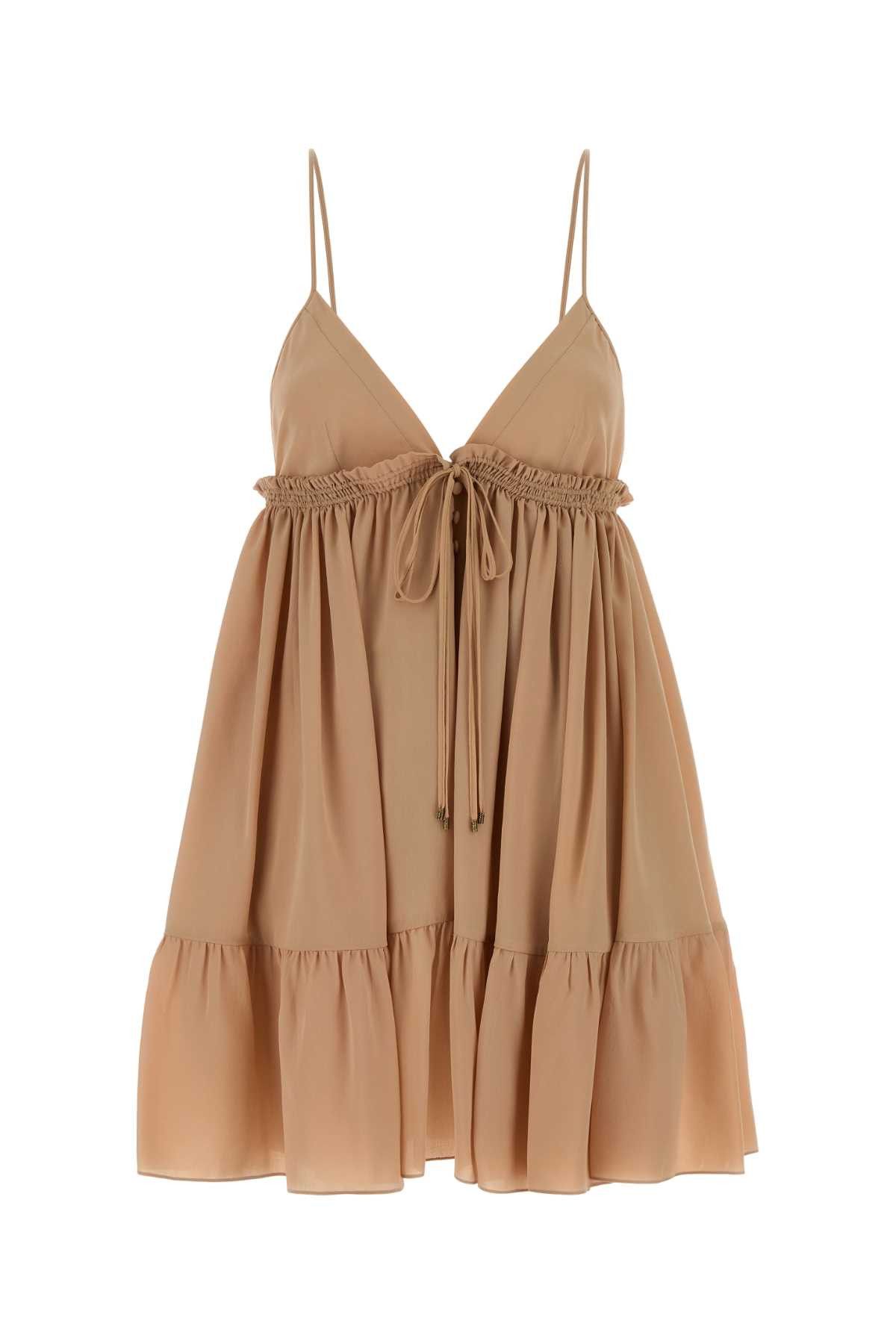 Chloe Peach Silk Mini Dress Size S / US 4 / IT 40 - 1 Thumbnail