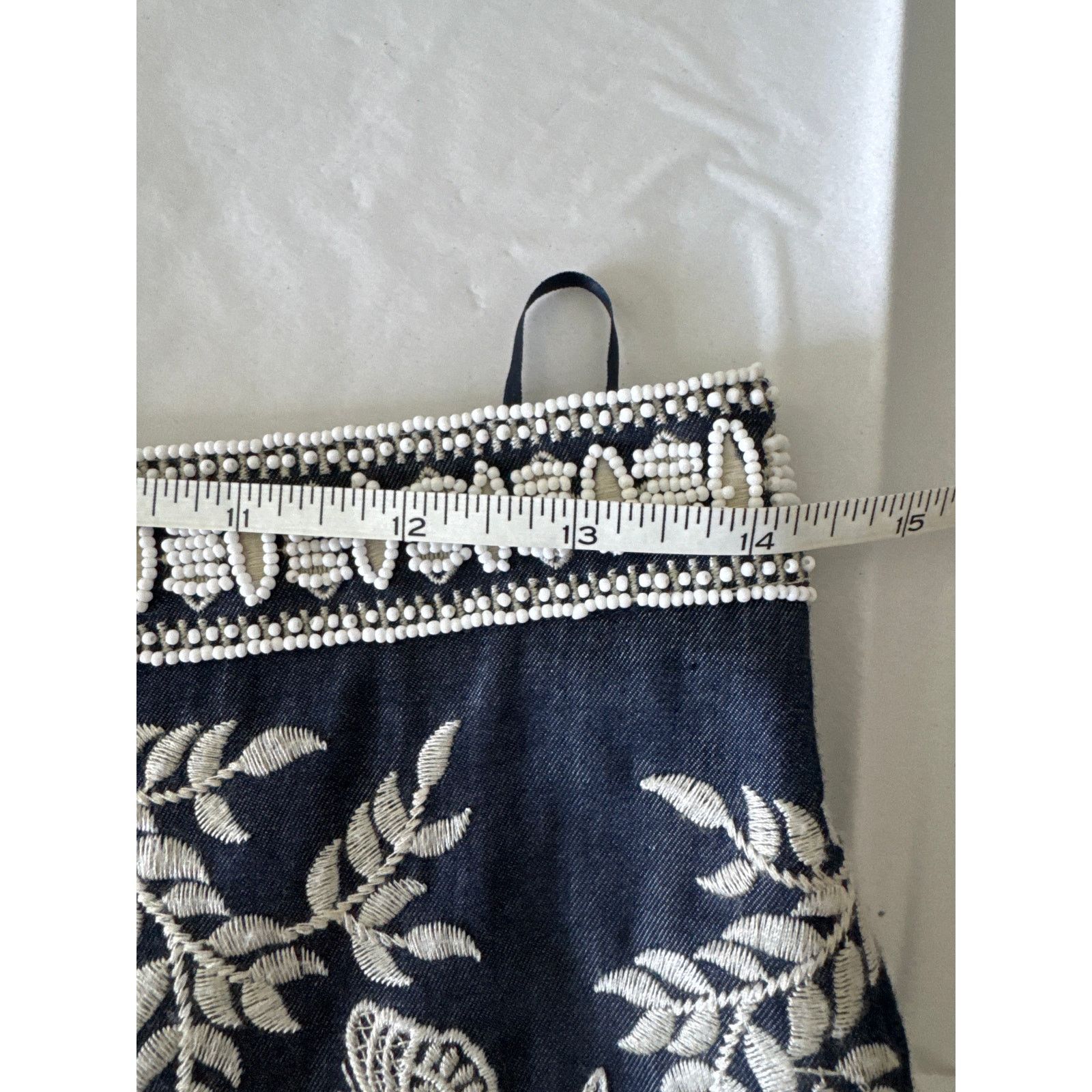 Other ELLE SASSON Beaded Fringe Floral Embroidery Mini Skirt 36/4 Size 27" / US 4 / IT 40 - 8 Thumbnail