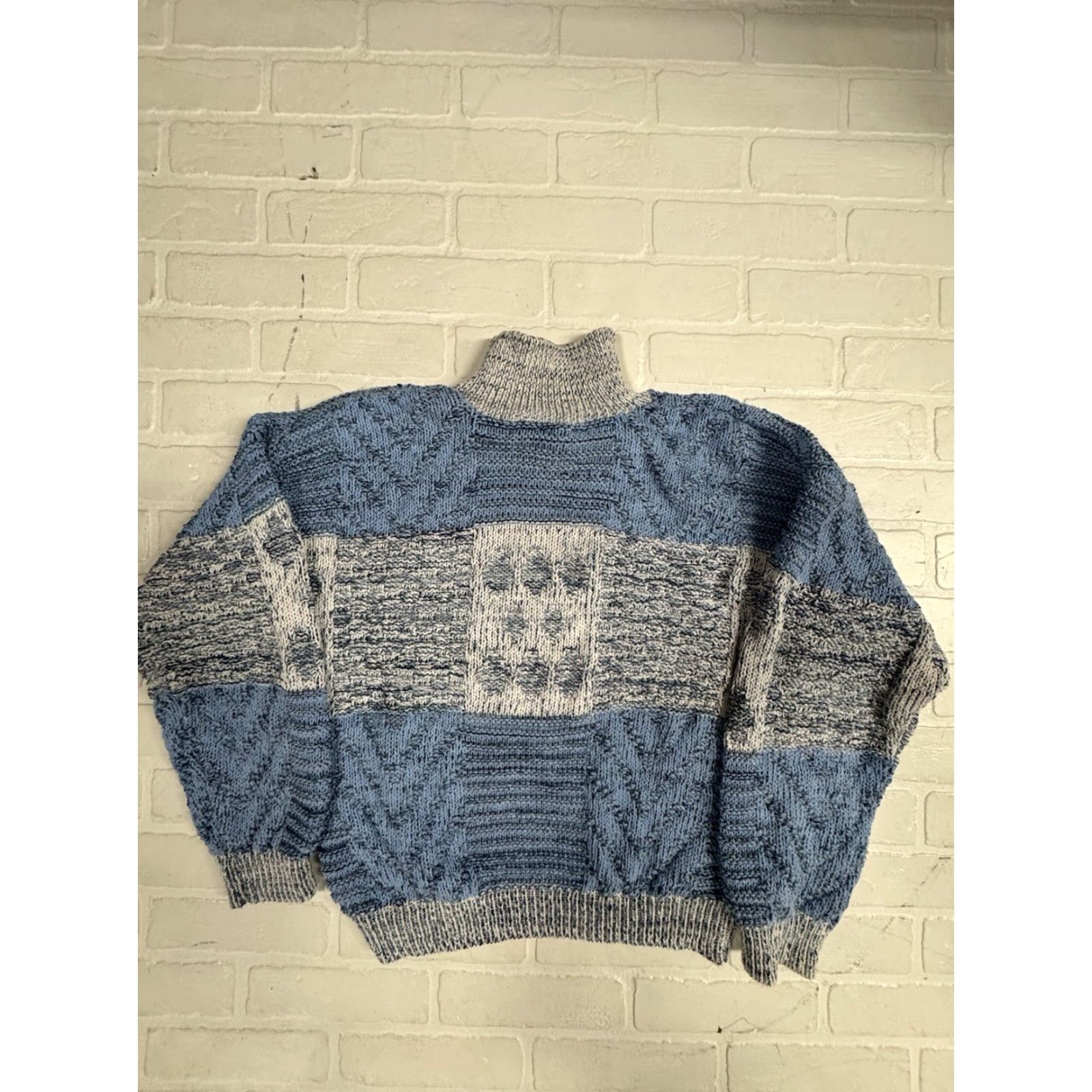 Vintage VINTAGE Blue Cable-Knit Pullover Sweater L Unisex Womens XS? Size L / US 10 / IT 46 - 2 Thumbnail