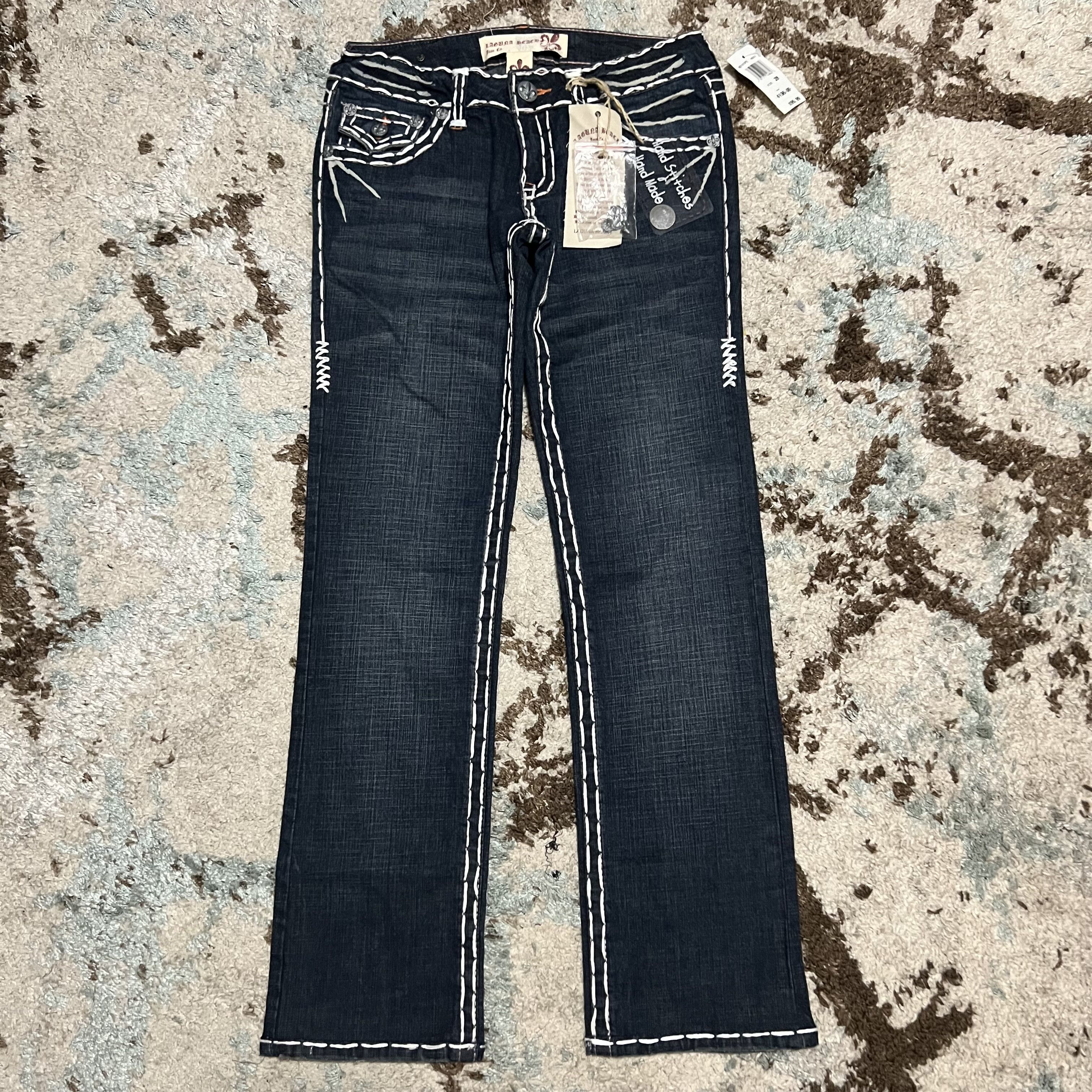 Ed Hardy × Miss Me × True Religion Vintage NWT Laguna Beach Straight Jeans Size 28x28 Y2K Size 28" / US 6 / IT 42 - 2 Thumbnail