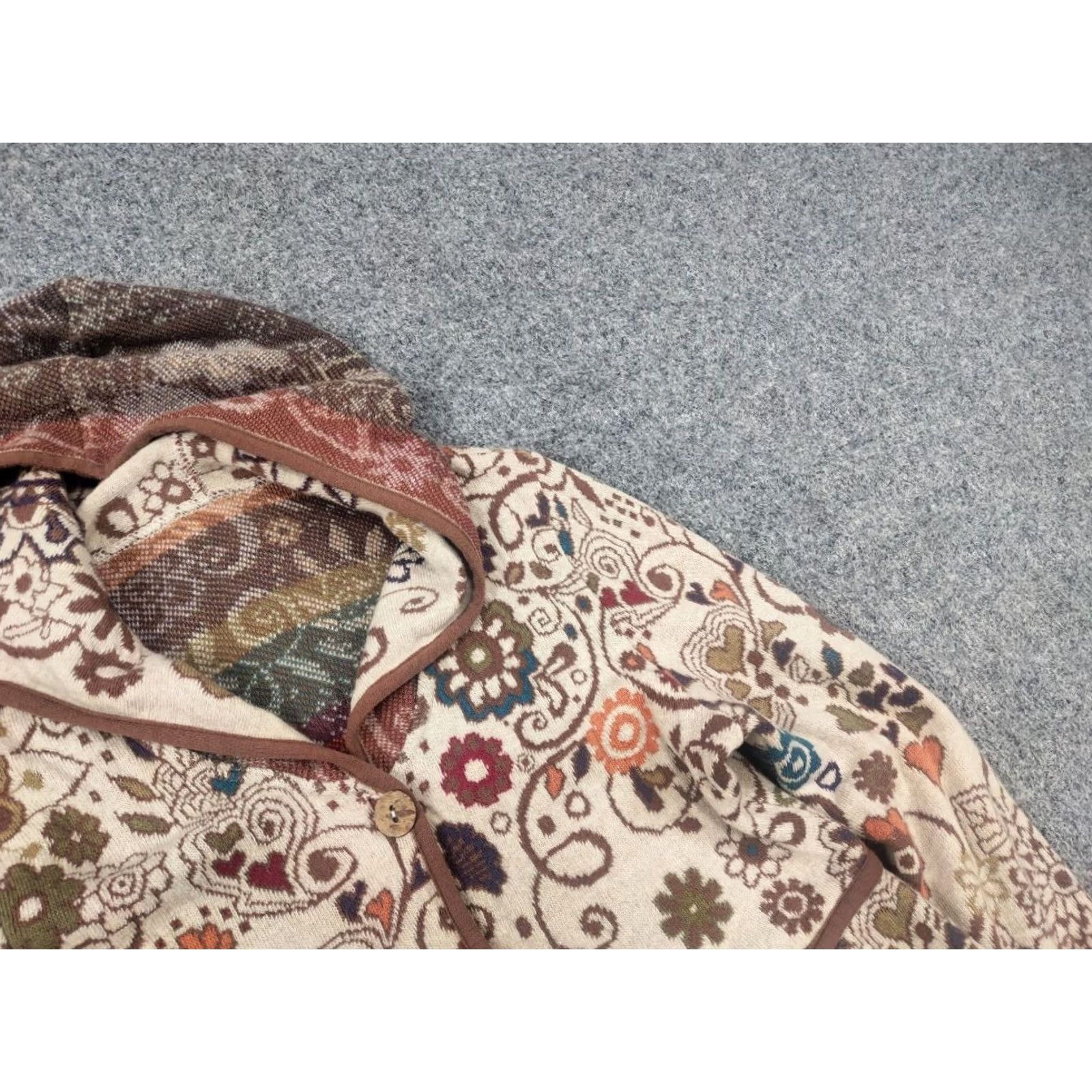 Vintage VINTAGE IVKO Embroidered Wool Cardigan Womens Floral Boho Knit Button Sweater Hoodie Size M / US 6-8 / IT 42-44 - 6 Thumbnail