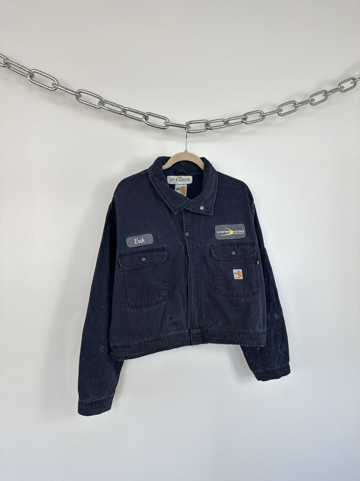 Carhartt Vintage 90s Carhartt Flame Resistant USA Cropped Work Jacket Size US M / EU 48-50 / 2 - 3 Thumbnail