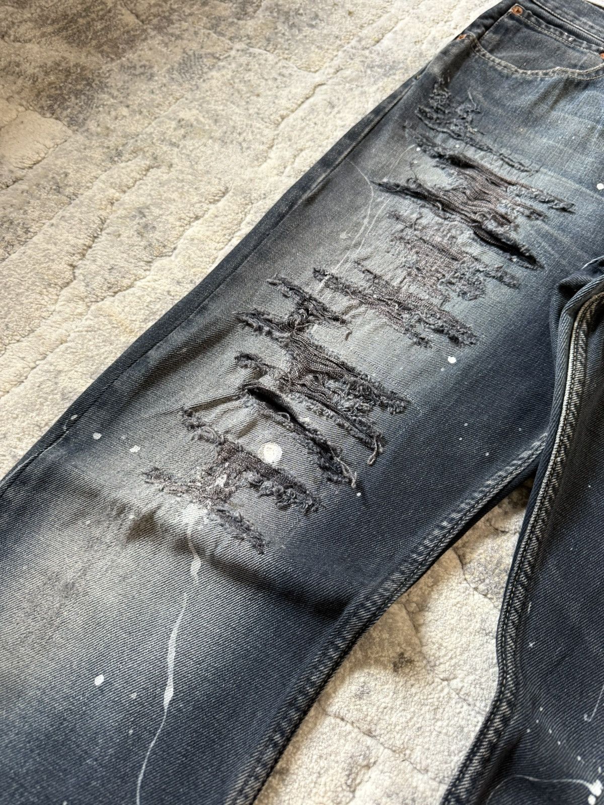 Levi's Rare Levis 517 Distressed Boro Shadow Fade Flared Jeans Size US 34 / EU 50 - 4 Thumbnail