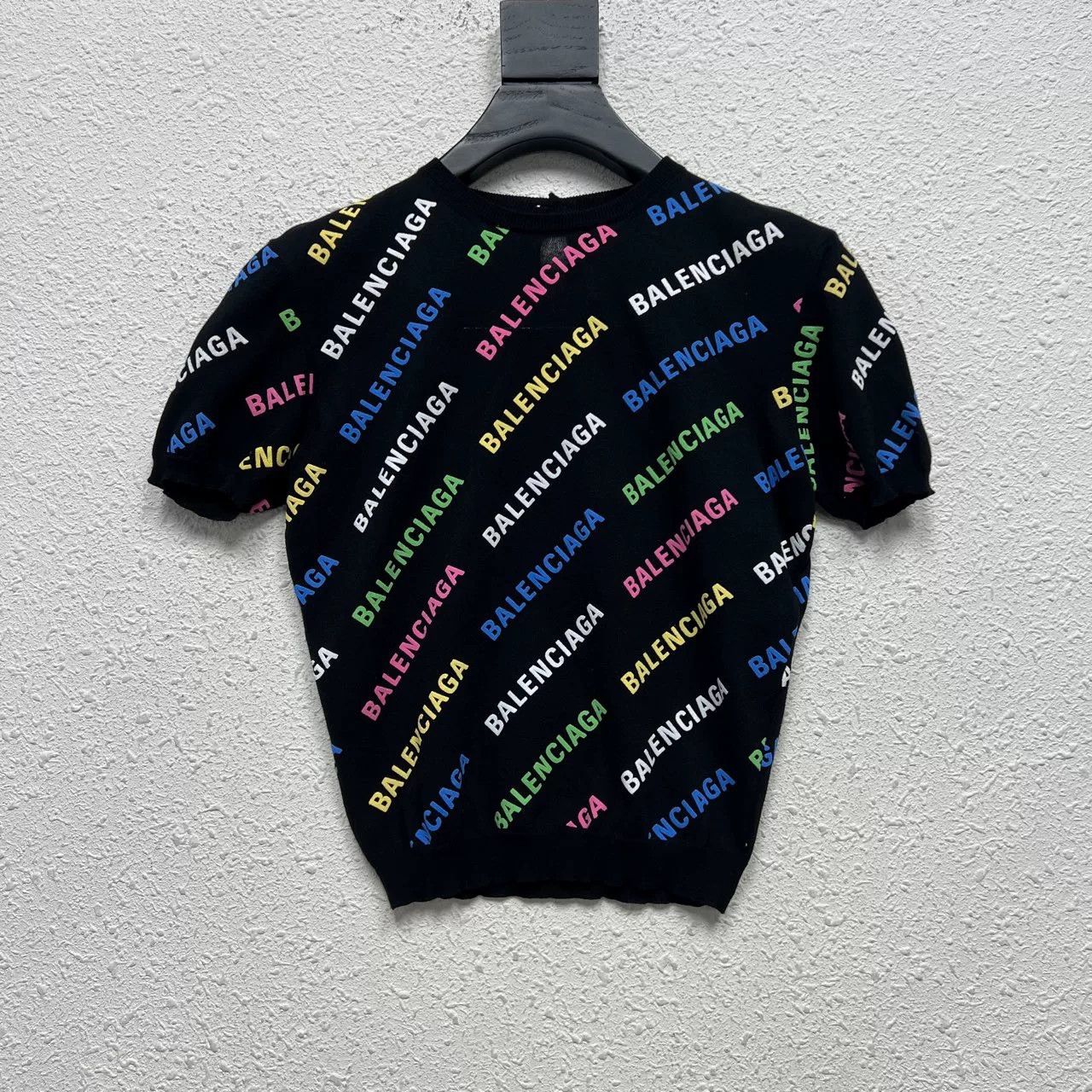 Balenciaga Balenciaga Colorful Logo Knit Short Sleeve Top Size S / US 4 / IT 40 - 1 Thumbnail