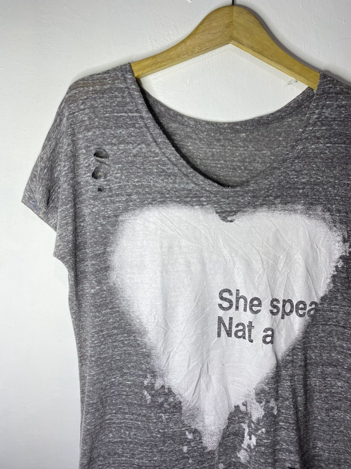 14th Addiction × KMRii × Yasuyuki Ishii Vintage she speak nat a love distrssed tee Size US L / EU 52-54 / 3 - 2 Thumbnail