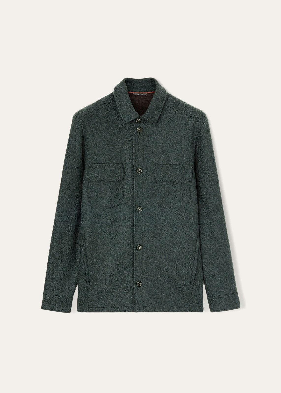 Loro Piana o1srvl11e1224 Double Cashmere Jersey Overshirt in Dark Green Size US XL / EU 56 / 4 - 1 Thumbnail