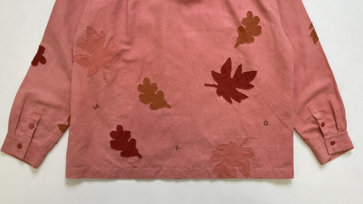 Story Mfg. Pink Linen ‘Leaf Patch Details’ Shirt Size US M / EU 48-50 / 2 - 18 Thumbnail