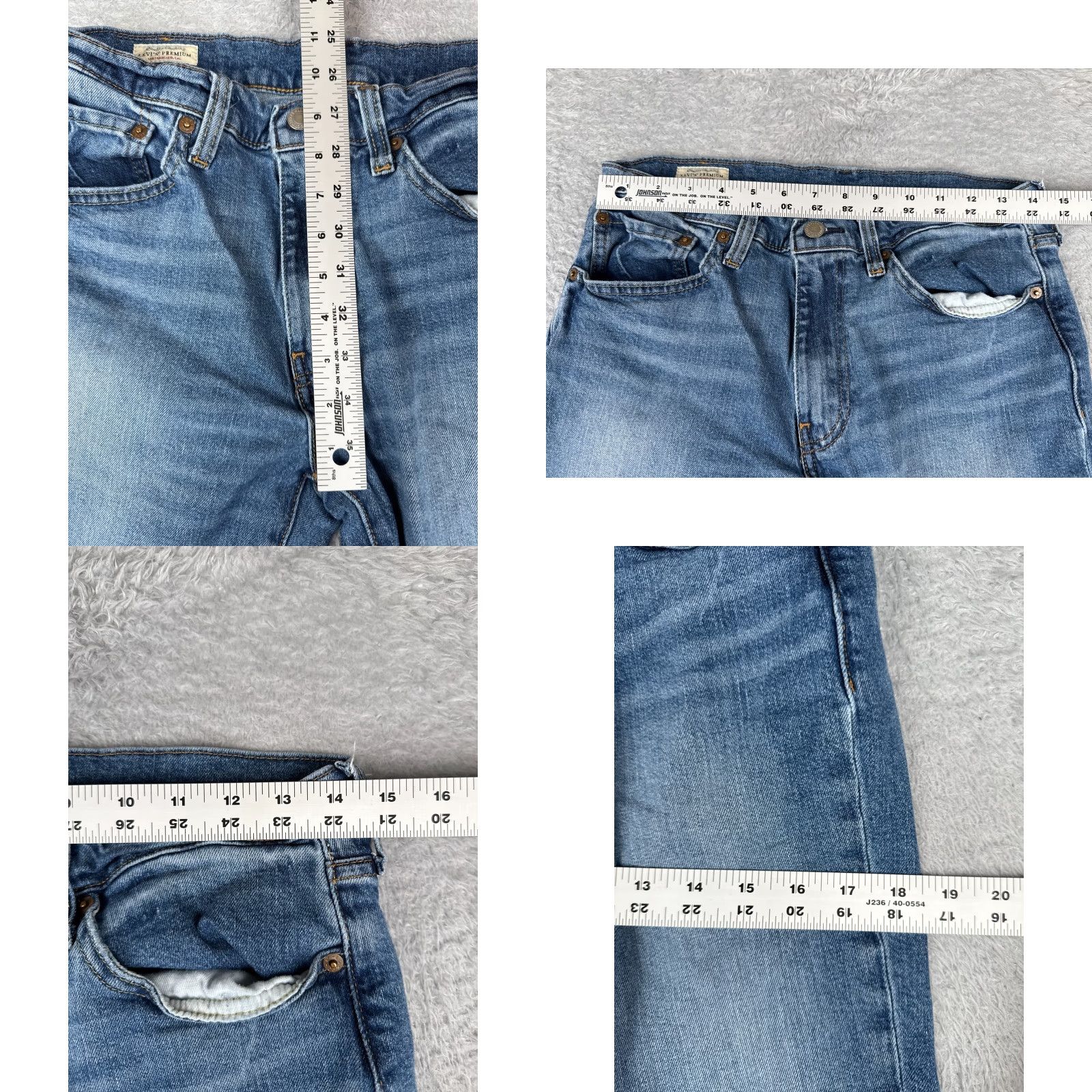 Levi's VINTAGE Levis Jeans Mens 32 Blue Denim Levi's 511 Slim Straight 5-Pocket Cotton Blend 30x33 Regular Inseam 33" Medium Wash Size US 32 / EU 48 - 9 Thumbnail