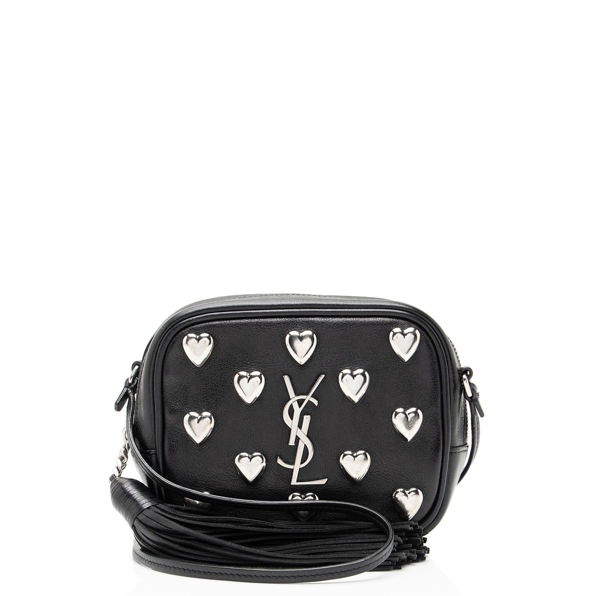 Saint Laurent Paris Saint Laurent Heart Studded Leather Monogram Blogger Bag Size ONE SIZE - 1 Thumbnail