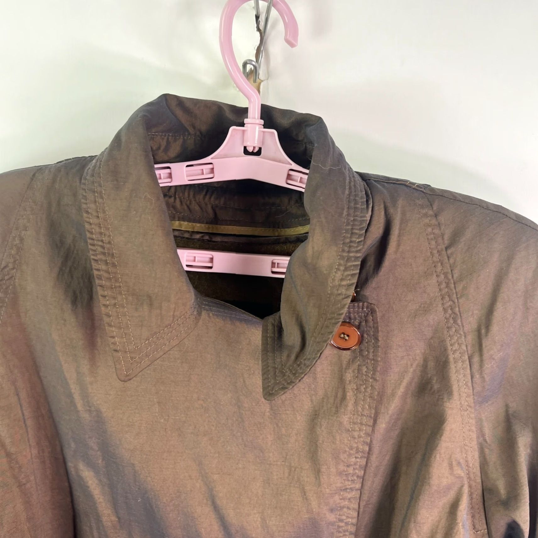 London Fog VINTAGE London Fog Overcoat Women 10P Brown Wool Lined Long Sleeve Button Solid Jacket Coat Mens? Girls? Size L / US 10 / IT 46 - 2 Thumbnail