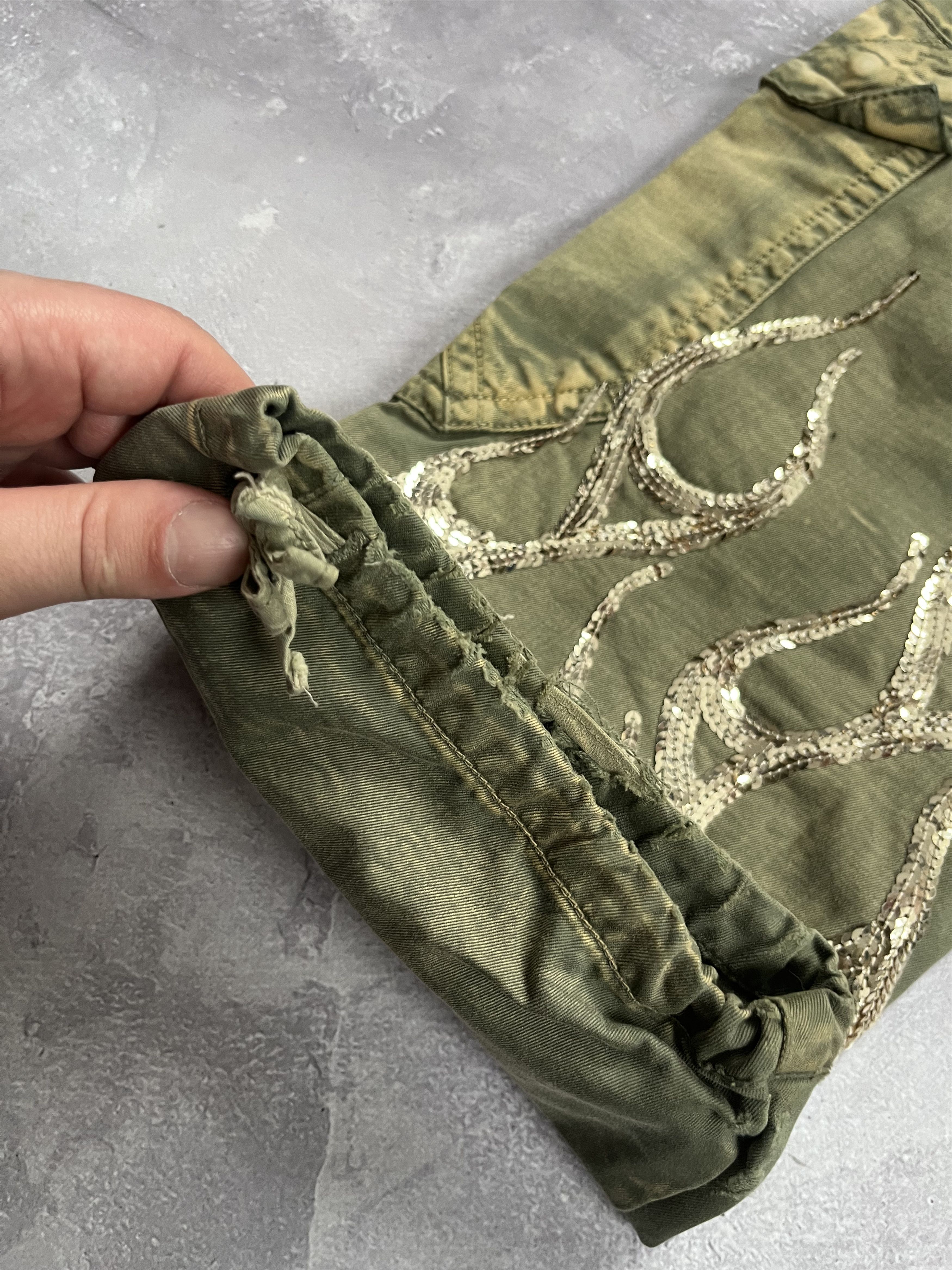 Vintage Surf Couture Cargo Pants Y2K Parachute Tactical Baggy Size 28" / US 6 / IT 42 - 13 Thumbnail