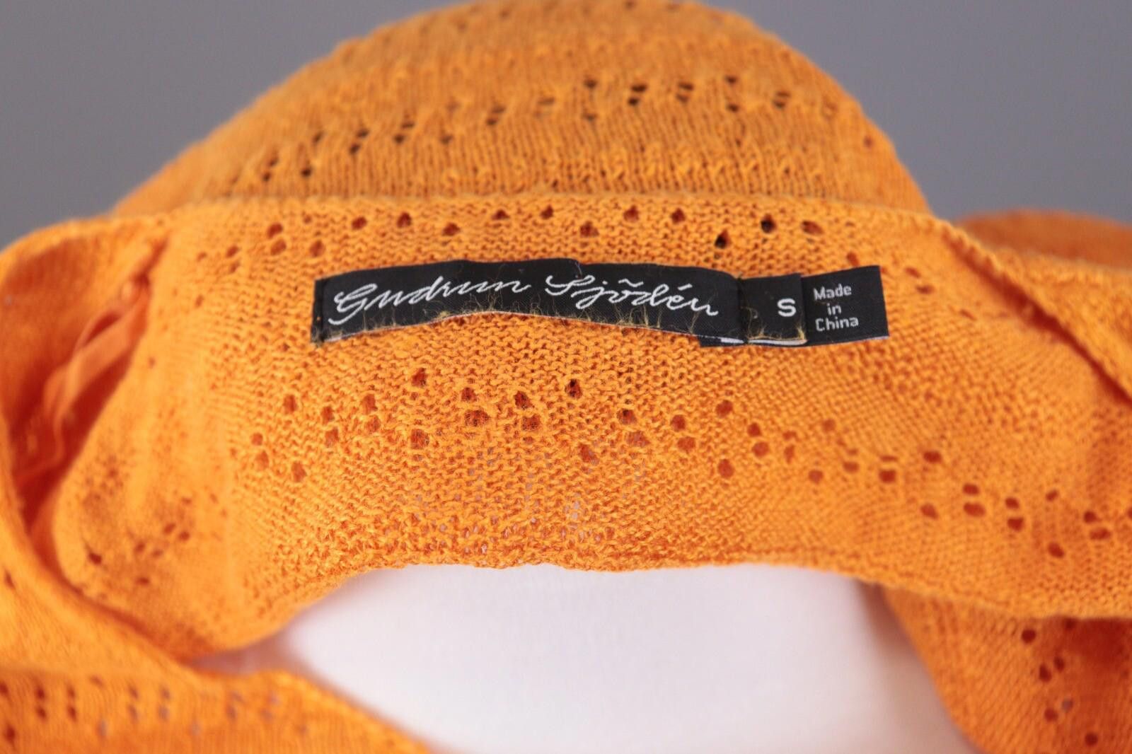 Designer Gudrun Sjoden Orange Linen Cardigan Sweater Size S Size S / US 4 / IT 40 - 12 Thumbnail