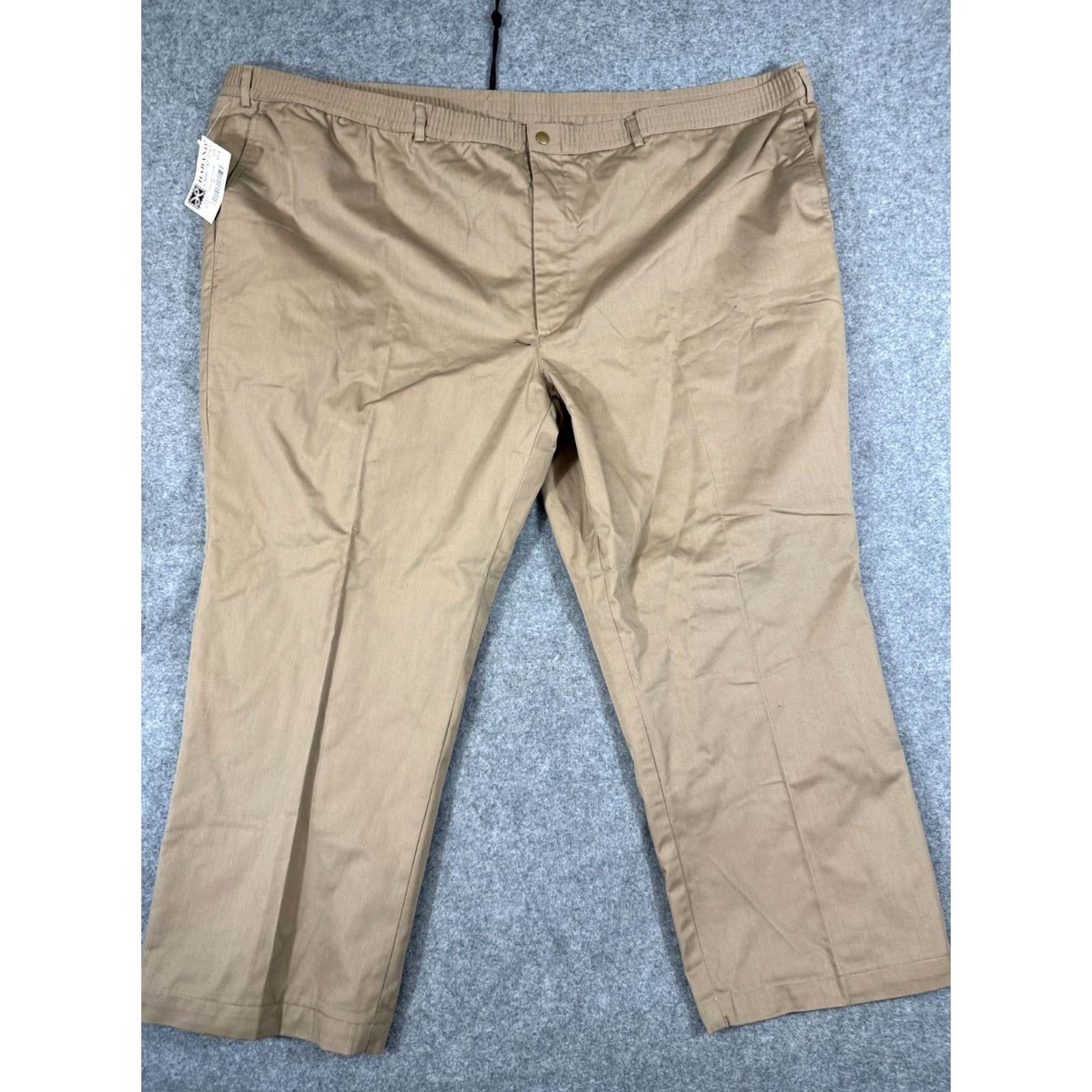 Haband Haband Ice House Pants Mens 52X28 Khaki Elastic Waist Slacks NWT Cotton Polyester Flat Front Pockets Size US 36 / EU 52 - 3 Thumbnail