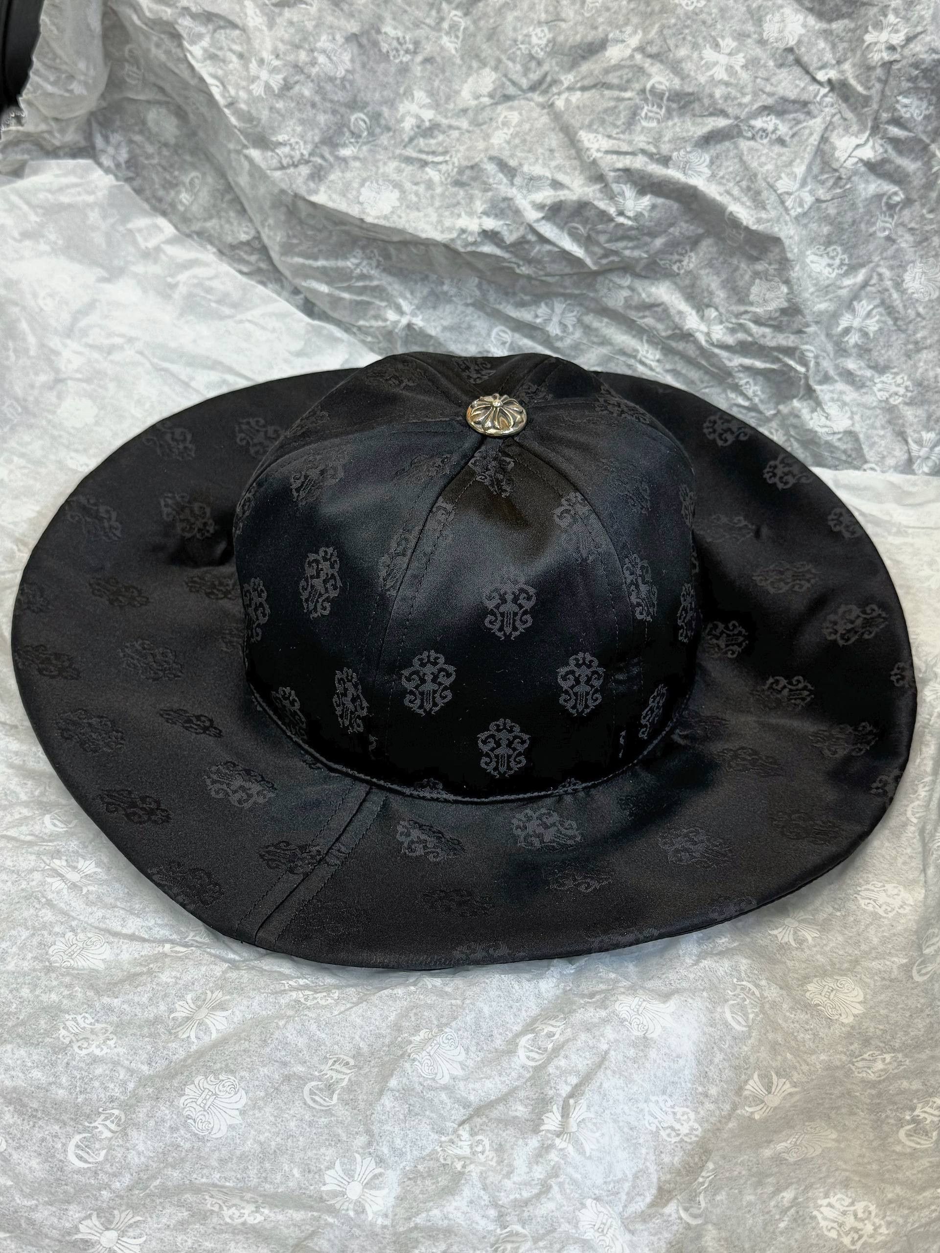 Chrome Hearts Chrome Hearts Satin Monogram Bucket Hat Black Silver Size ONE SIZE - 4 Thumbnail