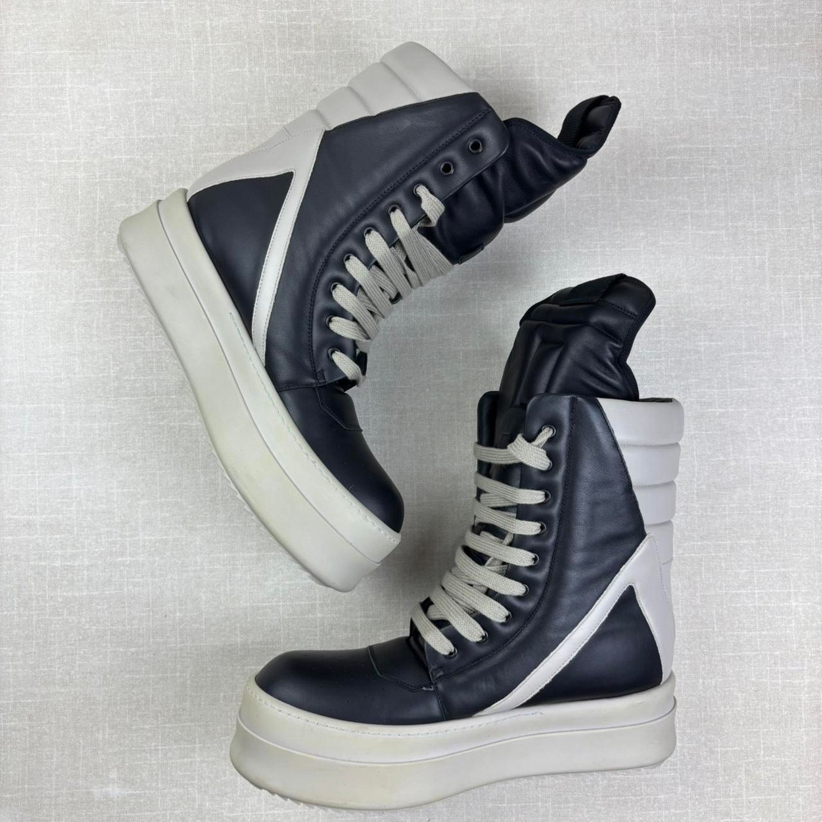 Rick Owens Rick Owens Porterville Mega Geobasket “Black Pearl” 12M Size US 12 / EU 45 - 4 Thumbnail