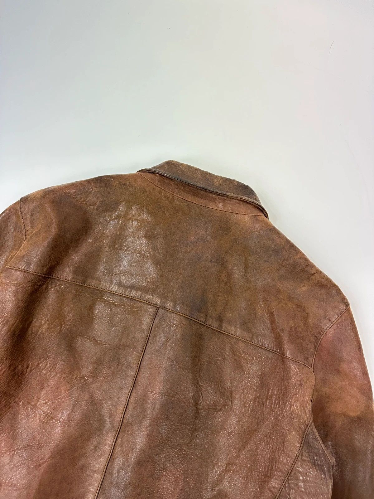 Prada Prada Milano FW07 Brown Eroded Leather Jacket Size US M / EU 48-50 / 2 - 8 Thumbnail