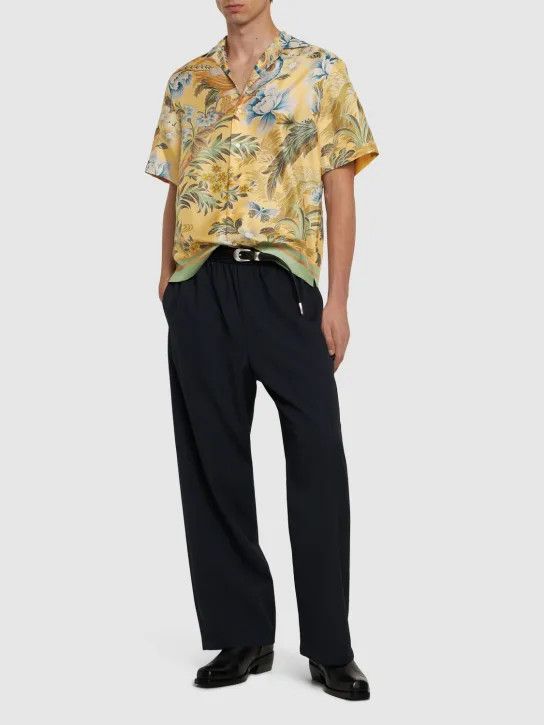 Etro o1lsvrm0425 Printed Silk Short Sleeve Shirt in Yellow Size US L / EU 52-54 / 3 - 2 Thumbnail