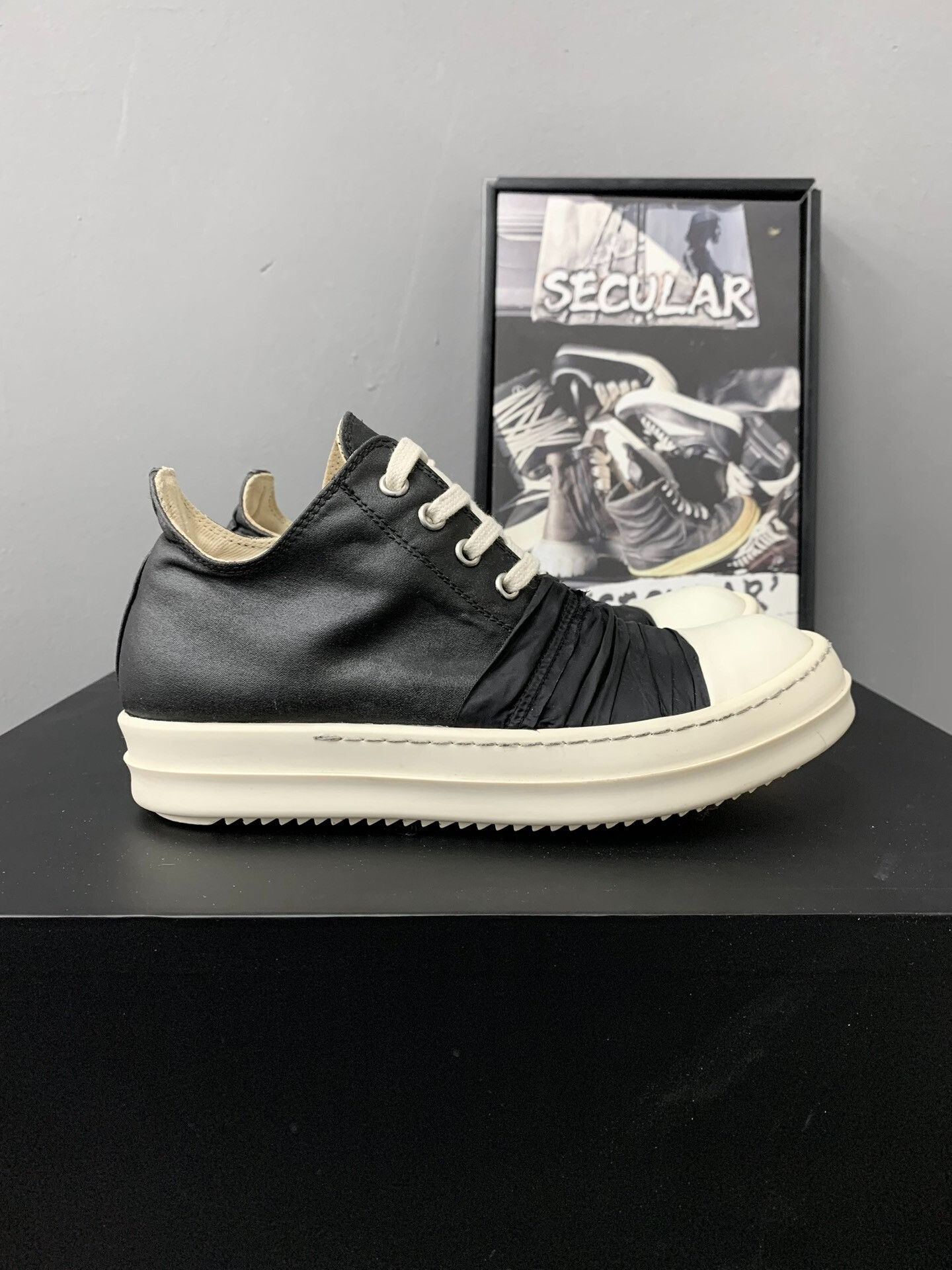 Rick Owens rick owens black silk low-top sneakers Size US 6.5 / IT 36.5 - 1 Thumbnail