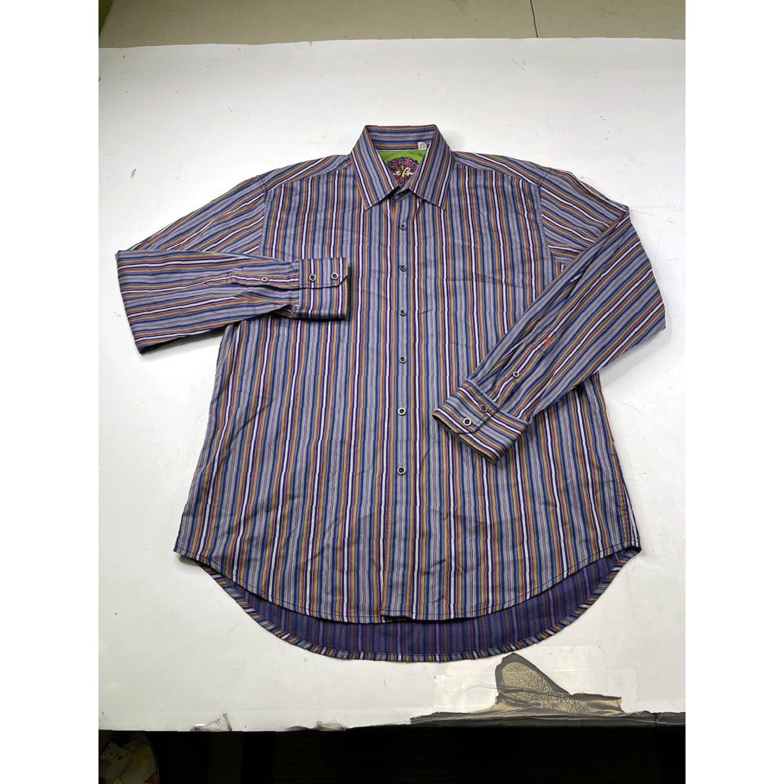 Robert Graham Robert Graham Shirt Men XL Multicolor Stripe Long Sleeve Button-Down Collared Flip Cuff Button Up Golf Size US XL / EU 56 / 4 - 2 Thumbnail