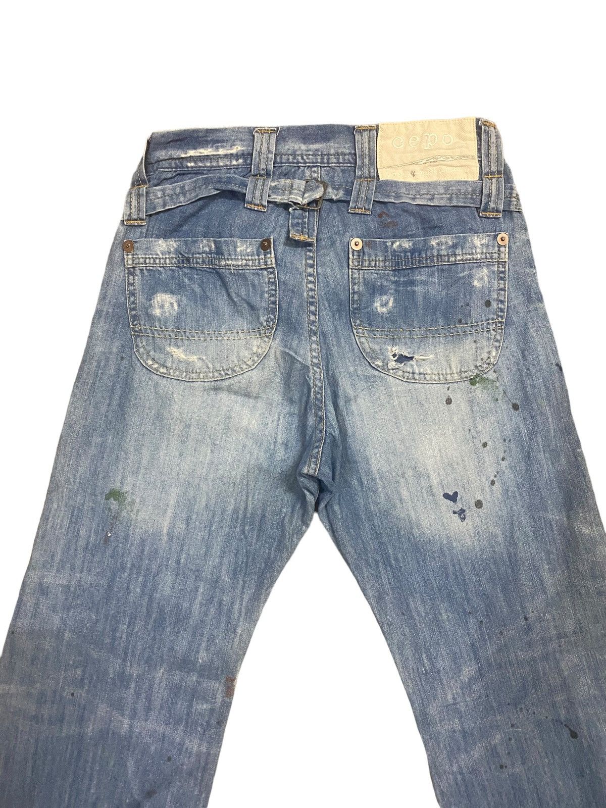 If Six Was Nine × Japanese Brand × Tornado Mart 🔥Flare🔥 Cepo Work Multipocket Distress Buckle Jeans Size US 29 - 7 Thumbnail
