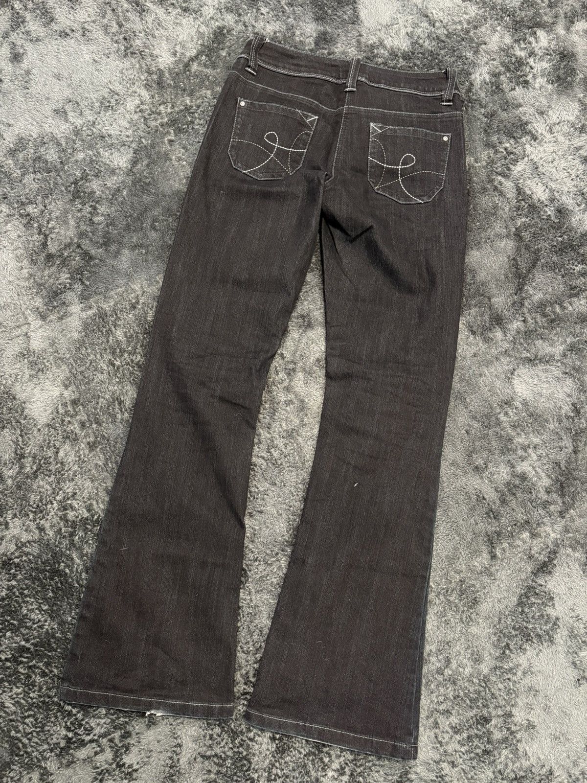 Hysteric Glamour Vintage Y2K Bootcut Flared Black Denim Jeans Size 27" / US 4 / IT 40 - 2 Thumbnail
