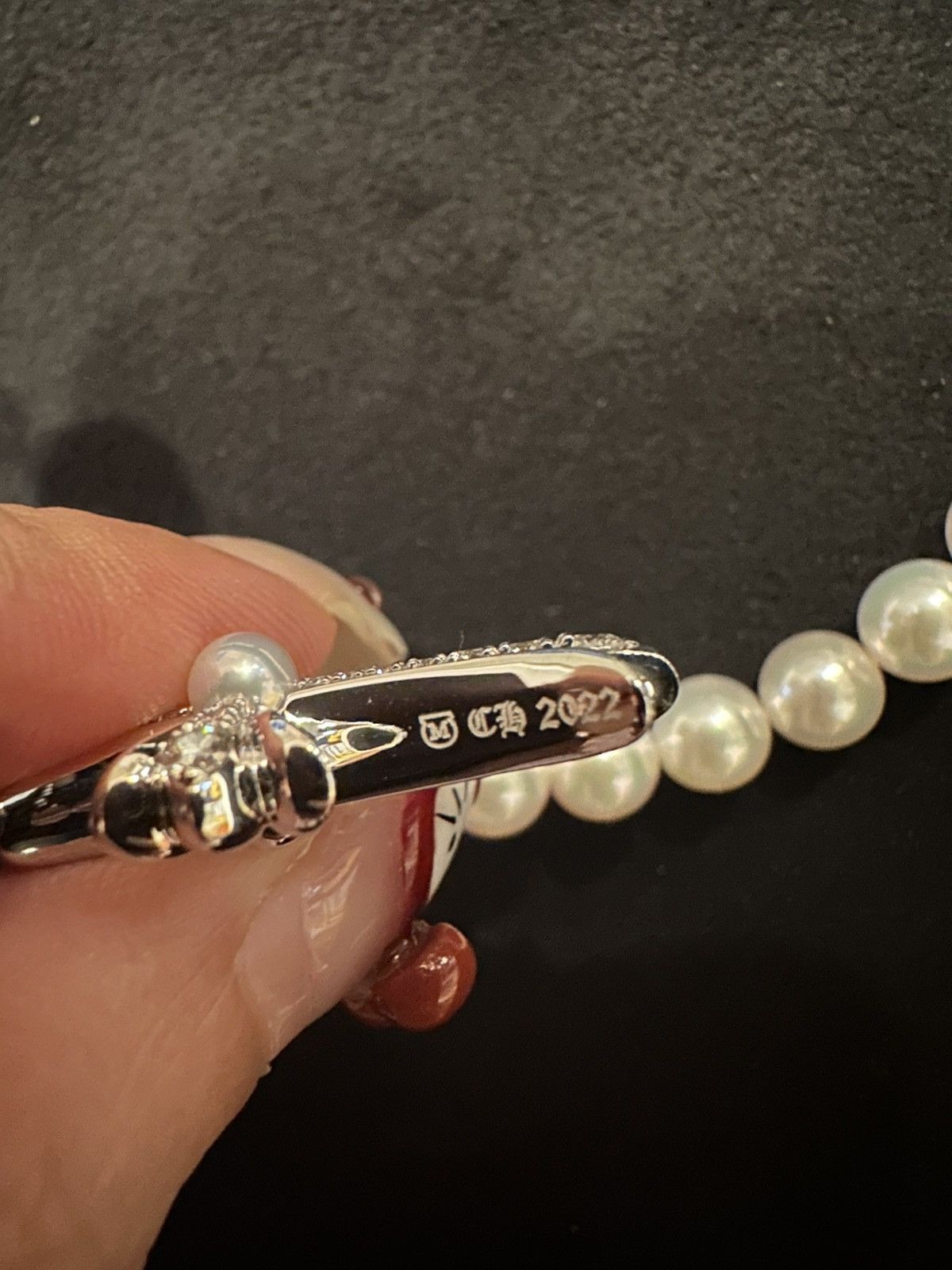Chrome Hearts Chrome Hearts X Mikimoto White Gold Cross Pearl Necklace Size ONE SIZE - 7 Thumbnail